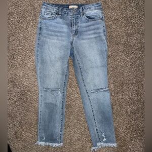 Altar'd State Light Blue Distressed Ankle Jeans